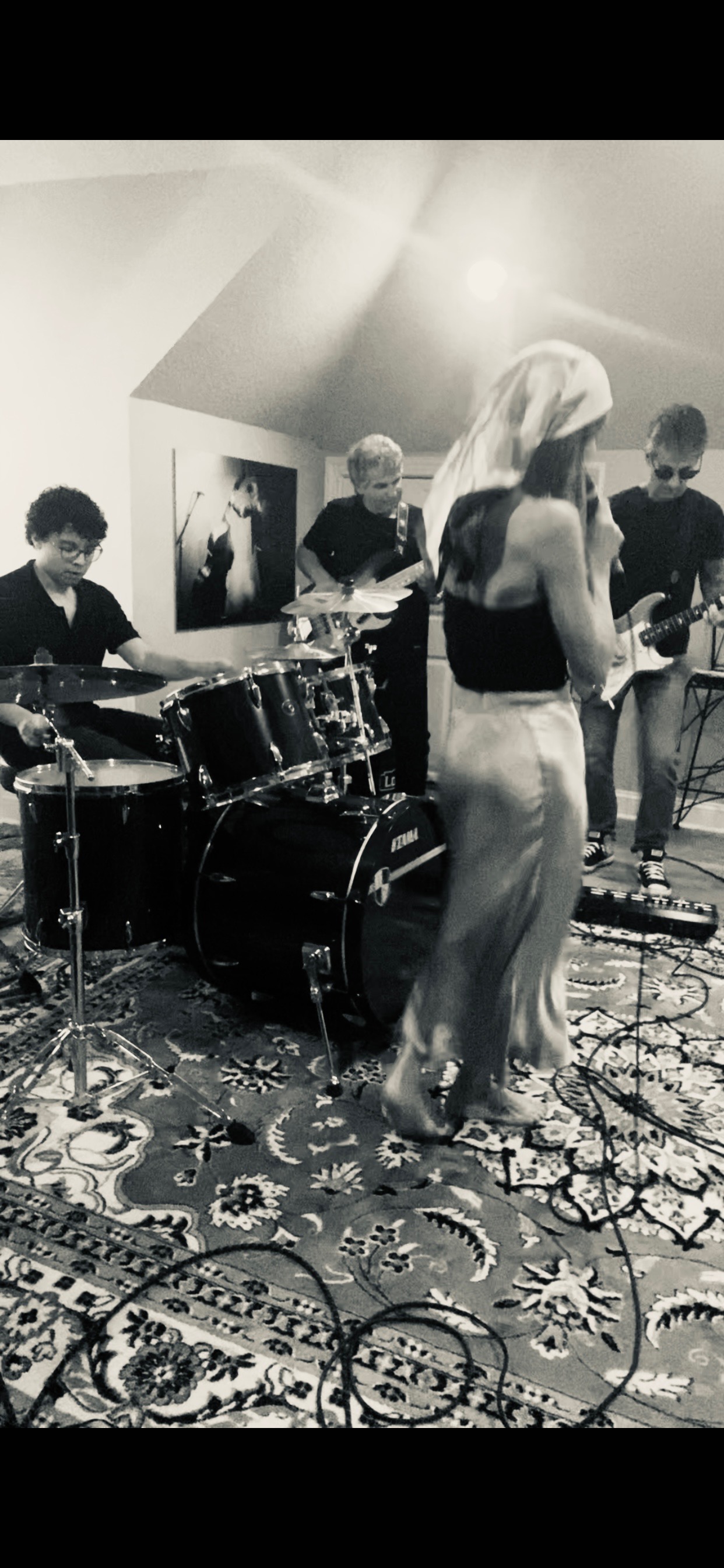 Band Rehearsal black and white